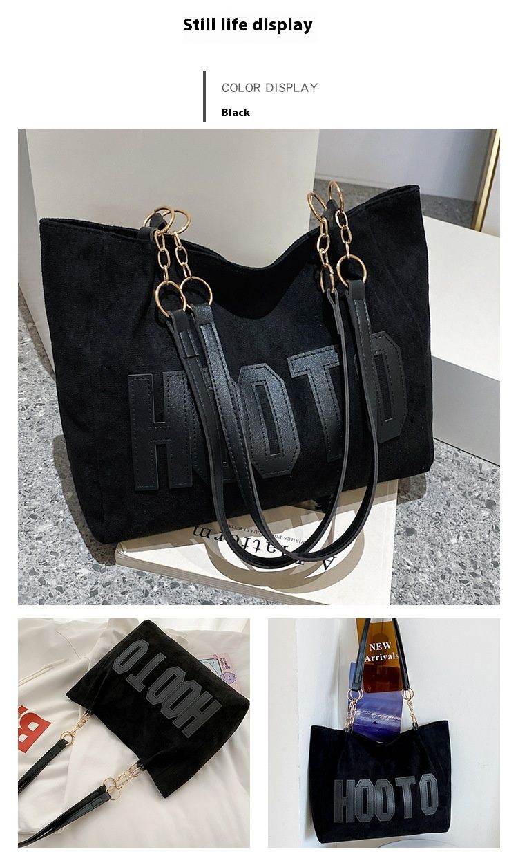 College Student Class Single Shoulder Canvas Women's Large Capacity 2024 New Autumn Commuter Tote Big Bag_voghion.com