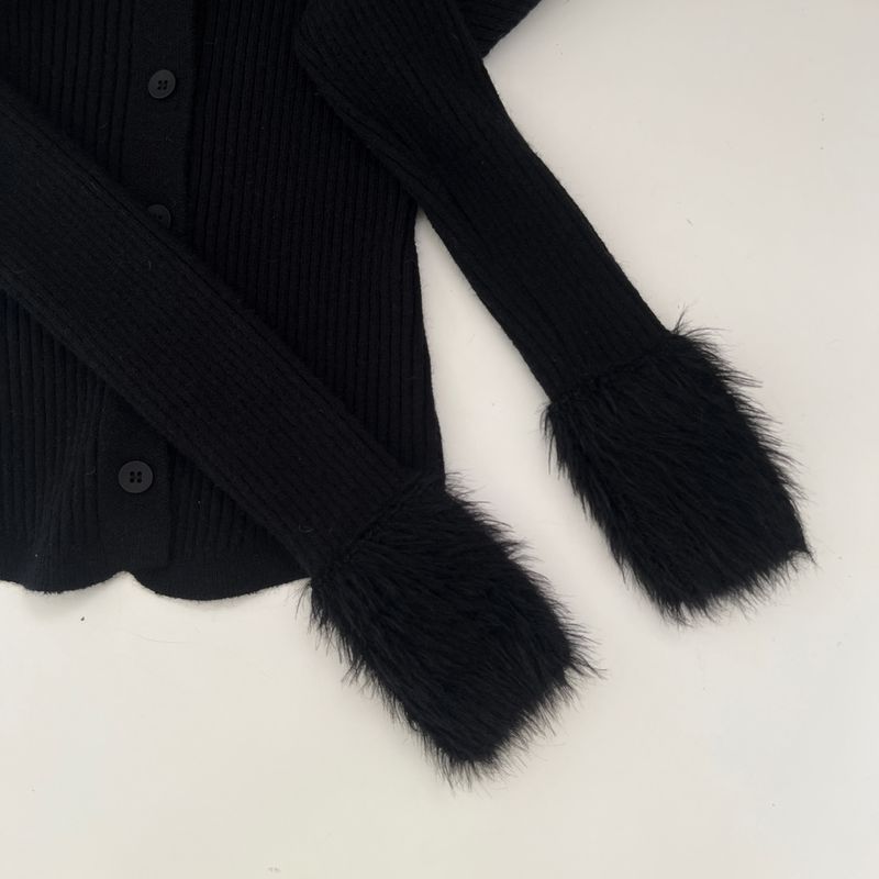 Xinlei Pure mink series "knitted cardigan long sleeved button pure desire top for women's spring new style_voghion.com
