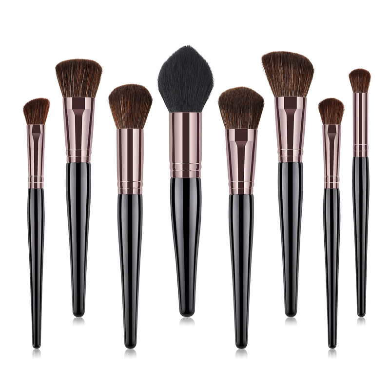 8-teiliges Make-up-Pinsel-Set, Make-up-Tools, Puderpinsel, schwarzer schwangerer Bauch, Tasche, Yuncai-Set GUJHUI_voghion.com
