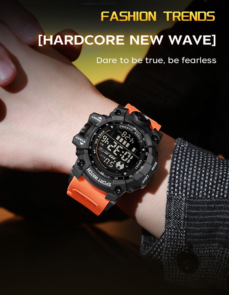 Orologio digitale impermeabile da uomo e da donna con retroilluminazione a LED, sveglia, cronometro, datario, orologio sportivo leggero per l'uso quotidiano_voghion.com