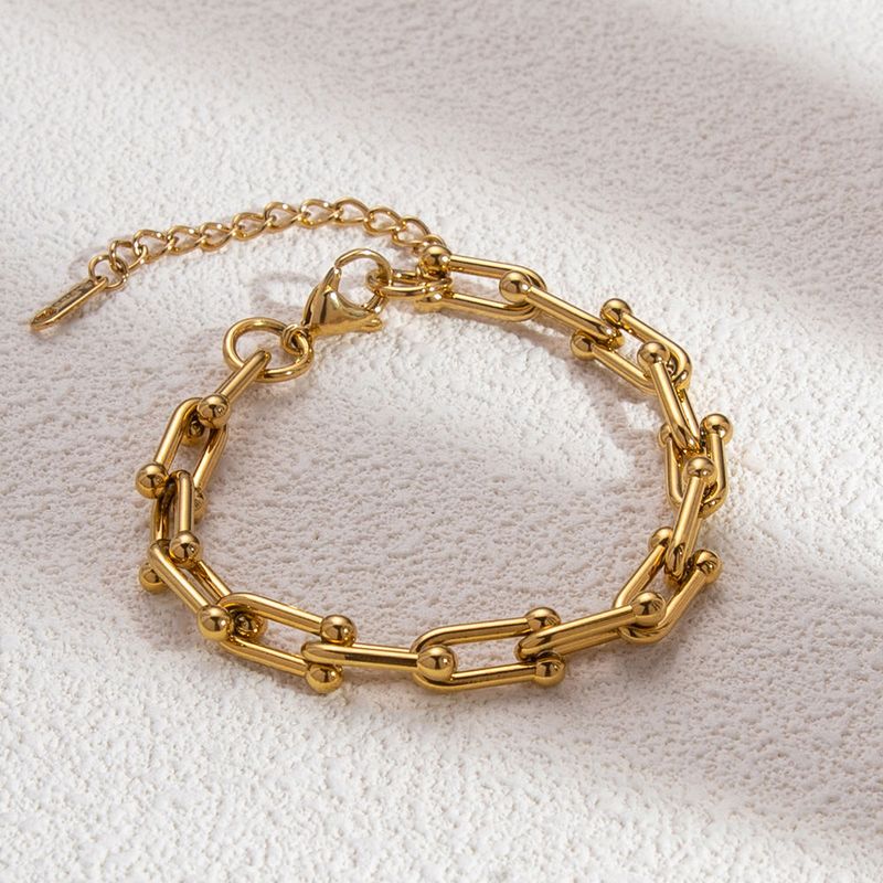 【 Hot Selling In Store 】 Chain Shaped Fashionable Versatile Stainless Bracelet For Women, With A Light Luxury And_voghion.com