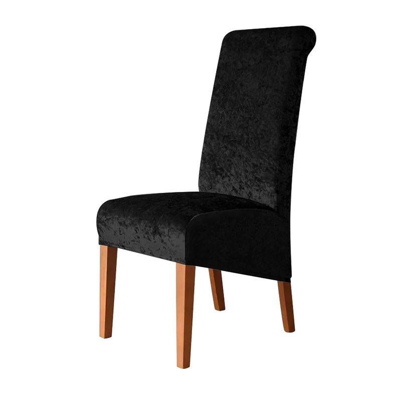 Premium Elastic Velvet Chair Cover - Gold Diamond Pattern For High Back Dining Chairs (Luxury Home & Hotel Use)_voghion.com