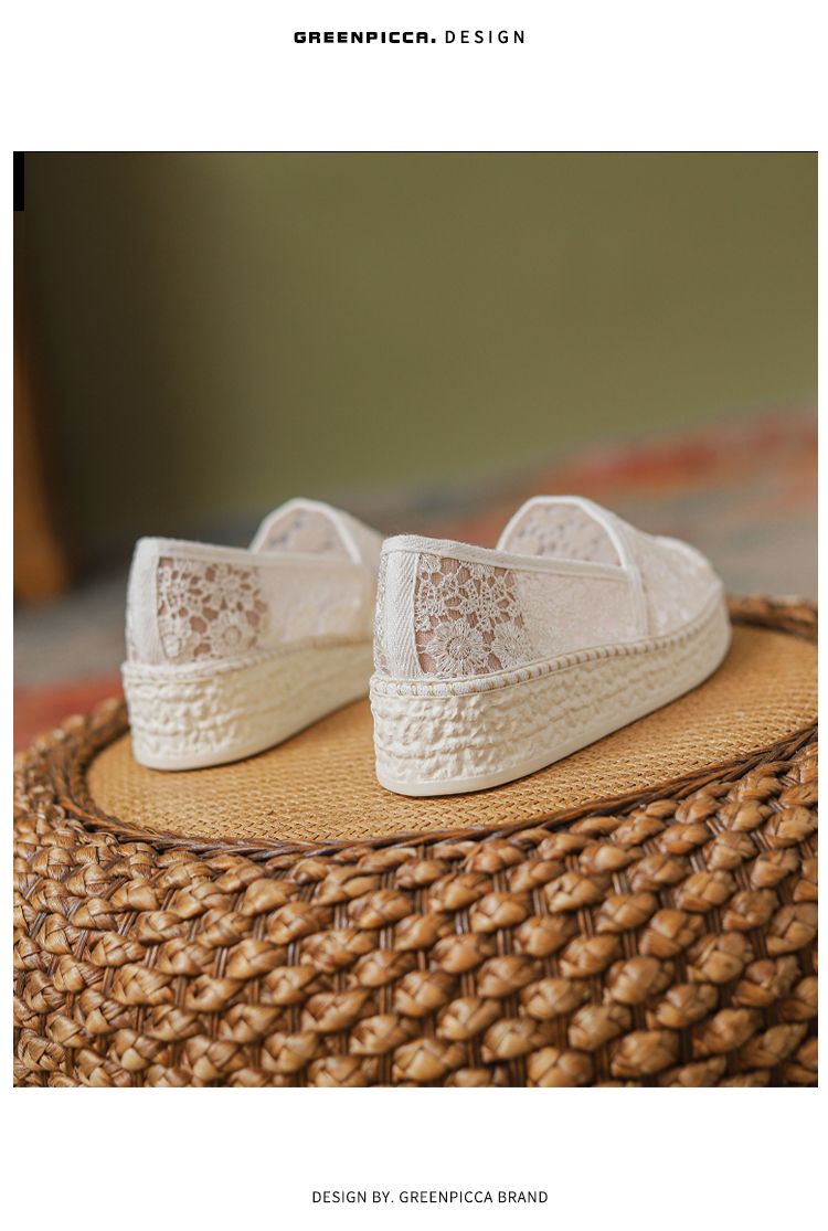 Breathable Mesh Platform Spring Plaid Wedge Fisherman Shoes_voghion.com