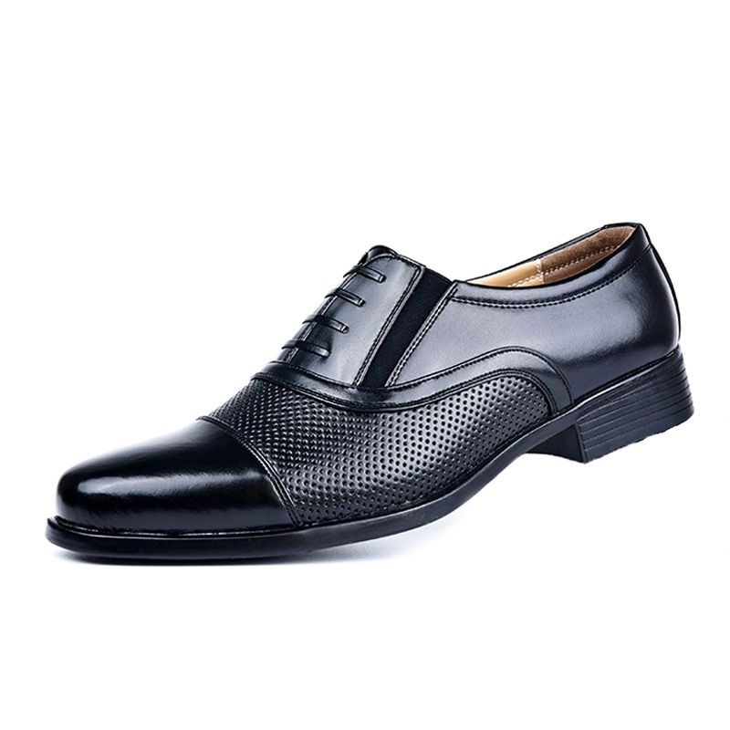Unbeatable Quality Summer Business Formal Hollow Breathable Sandals For Men's Office Security, Low Cut Mesh Three Joint Leather Shoes_voghion.com