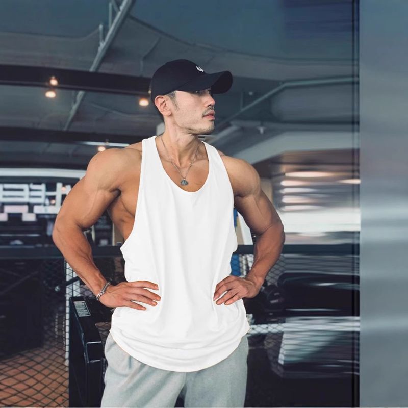 Muscle Trendy Loose Racerback Quick-Dry Running Gym Top Brothers Sports Fitnessbekleidung Trainingsweste für Männer_voghion.com