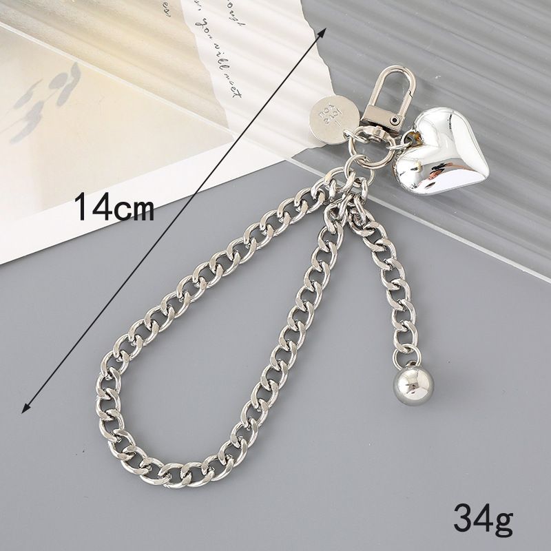 Perle Herz Anhänger Schwarz Und Weiß Perlen Bär Kette Seil Telefon Fall Schlüssel Kette Anhänger Zubehör_voghion.com