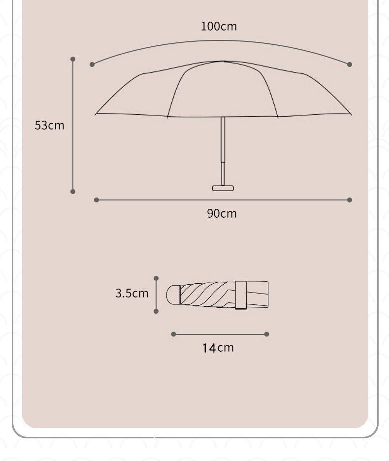 Kleiner Mini-Regenschirm mit Hülle, leichter tragbarer Sonnenschirm, perfekt für Reisen, Sonne und Regen im Freien_voghion.com