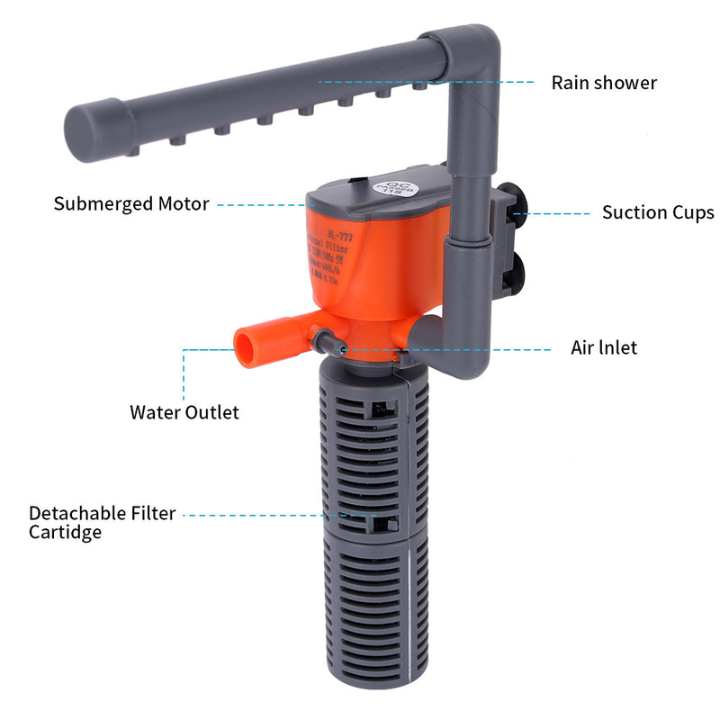 3W 5W Mini Submersible Aquarium Filter Fish Tank Internal Filter Pump Water Flow Circulation Add Oxygen For Fish Turtle Tank_voghion.com