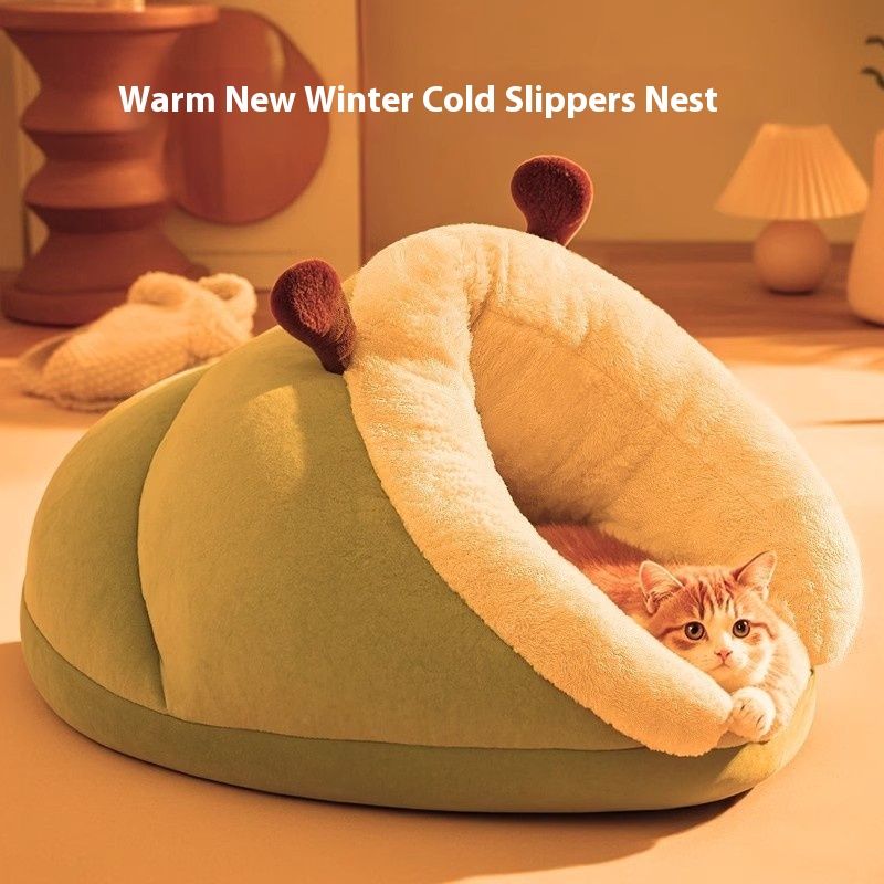 Cat's Nest, Warmth Bag, Closed Type Special Winter Slippers, Drilled Quilt Dog Nests, Cat Sleeping Mat_voghion.com