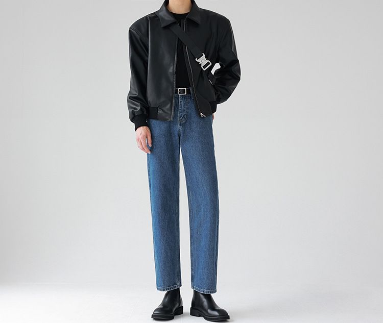 Koreaanse versie Pu niche design, trendy merk, dubbele rits gewatteerde schouder leren jas, heren motorpak,_voghion.com