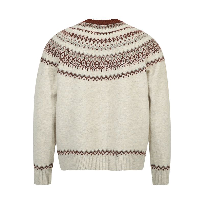 521 Unisex-Pullover im amerikanischen Stil, Fair-Isle-Farben, Jacquard-Design, hochwertiges Gefühl, Herren-Strickwaren mit Rundhalsausschnitt_voghion.com