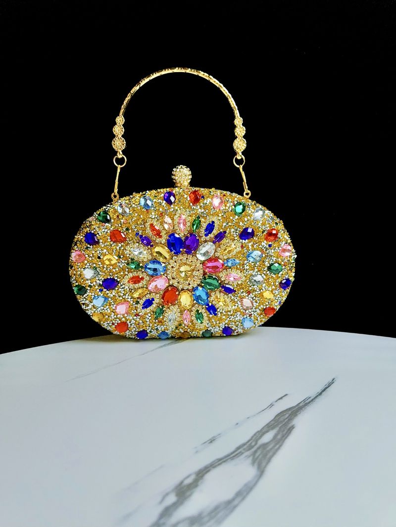 New Water Girasole Pieno di Diamanti Uovo d'Oca Piccola Borsa per banchetti Qipao da donna con croce diagonale palmare_voghion.com