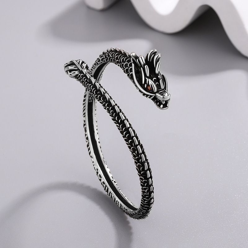 Bracciale etnico con serpente dagli occhi rossi, stile hip hop, punk rock, moda di strada, uomo e donna_voghion.com