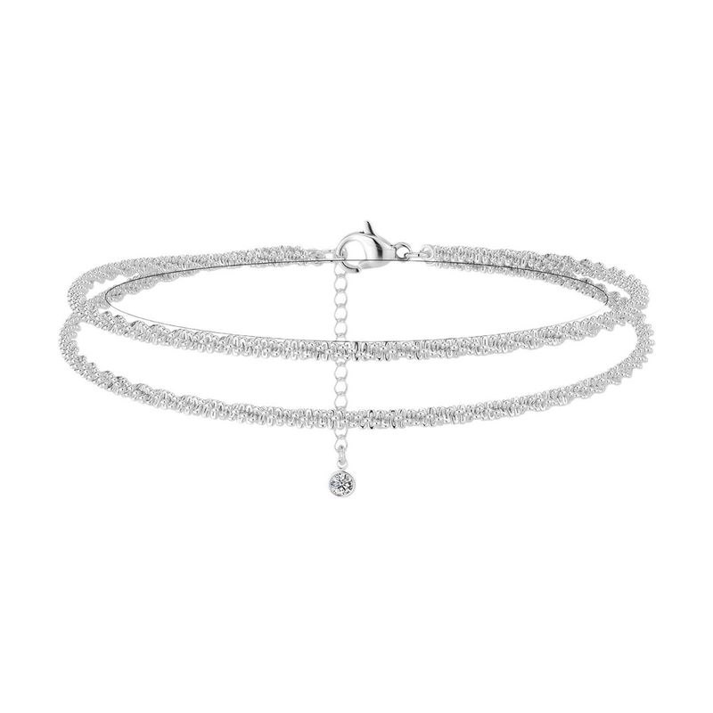 【】Tobillera de cadena fina ajustable, sencilla y versátil para mujer_voghion.com