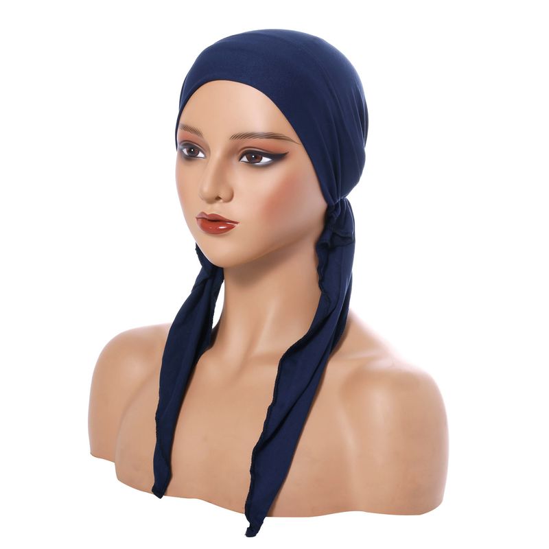 Nuovo cappello turbante multicolore cappello curvo cappello turbante tinta unita cappello da donna cappello a coda lunga fascia alla moda stile femminile_voghion.com