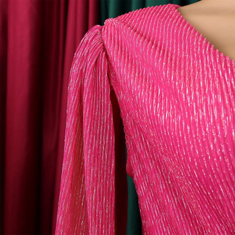 Damenbekleidung Neue V-Ausschnitt Temperament Langarm Cape Taille Kleid Rock_voghion.com