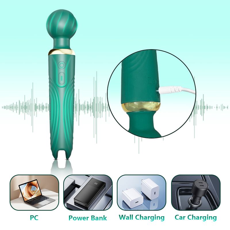 Vibratore per masturbazione femminile Langya a doppia testa con forte scossa AV_voghion.com