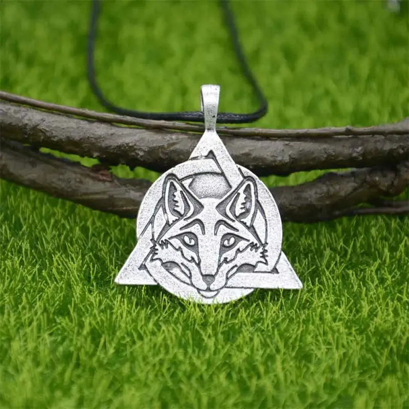 Collana con ciondolo a forma di volpe slava, pronta consegna, accessorio per uomo, stile vichingo, gioielli gotici_voghion.com
