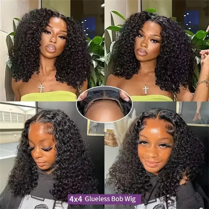 Peluca de cabello humano brasileño rizado sin pegamento con encaje transparente y ondas al agua, densidad del 150 % al 180 %_voghion.com