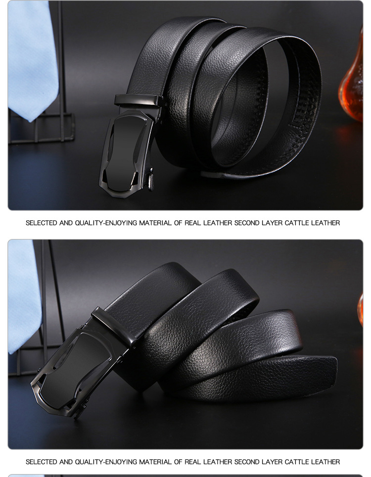 Men's Belt Automatic Buckle Business Belt Stall Goods Belt PVC Iron Buckle Belt_voghion.com