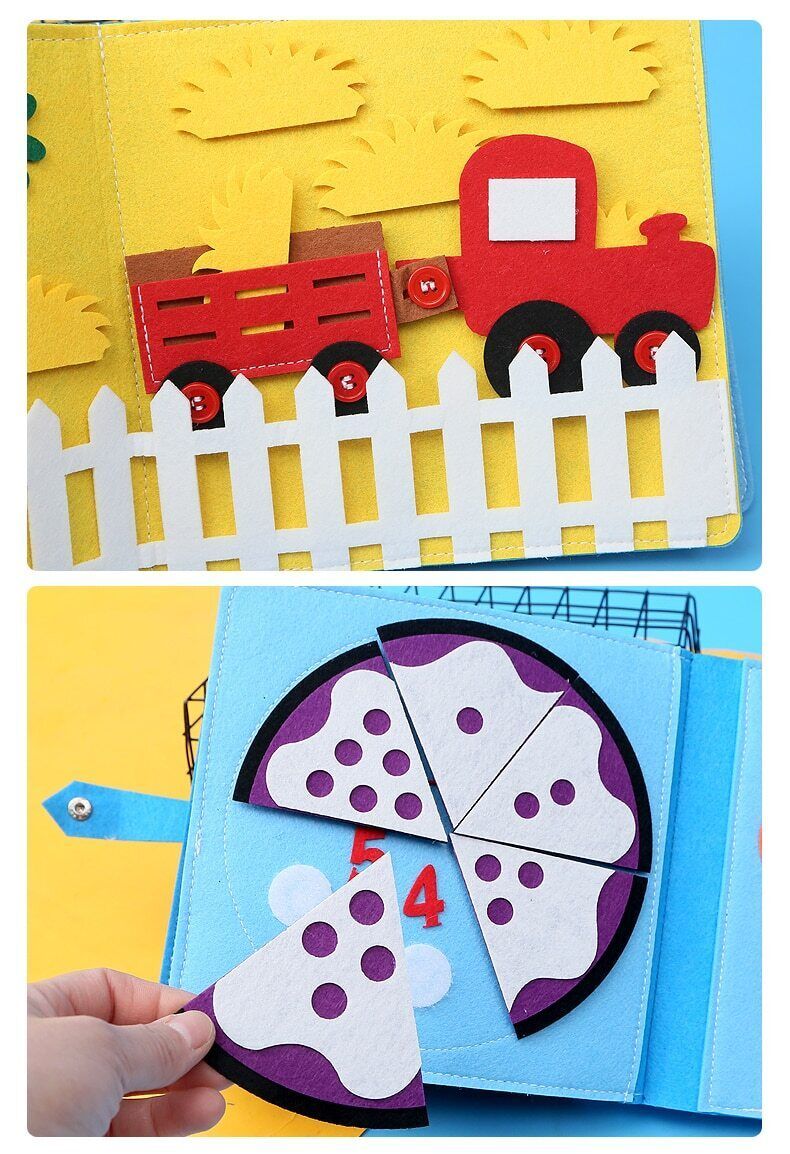 Μικρά Παιχνίδια Montessori Busy Board Αγρόκτημα Σκηνή ζώων Δραστηριότητα αφήγησης Παραμύθι Παιχνίδι Ήσυχο βιβλίο Δραστηριότητα τσόχα Εκπαιδευτικό Αισθητήριο παιχνίδι_voghion.com