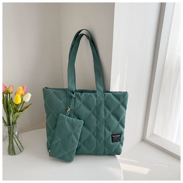 Borsa a tracolla da donna Chao Fashion, borsa a tracolla imbottita in cotone, semplice borsa tote di grande capacità_voghion.com