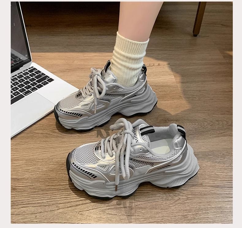 Dames fluwelen dikke sneakers, zwarte platform casual schoenen, dikke zool, hoogteverhogende sneakers voor wandelen en sporten_voghion.com