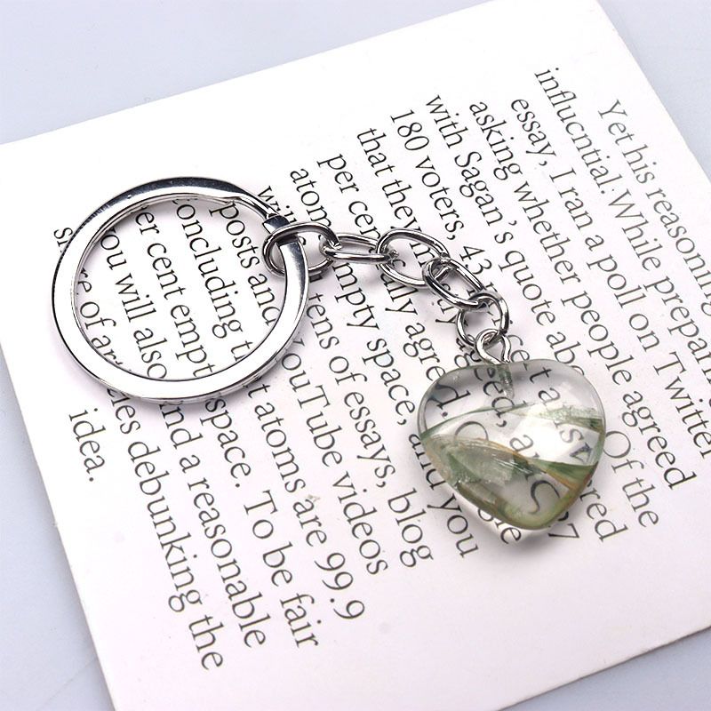 Natürlicher Kristall-Achat-Synthesestein, Liebes-Schlüsselanhänger, herzförmiger Anhänger, DIY-Geschenkbox, Schmuckzubehör_voghion.com