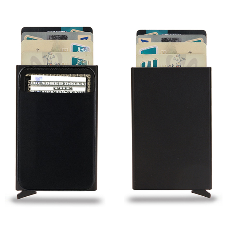 Rfid Small Card Bag Anti Demagnetization Credit Card Bag Men's Wallet Metal Men's Card Bag Money Clip Multi Functional Wallet_voghion.com