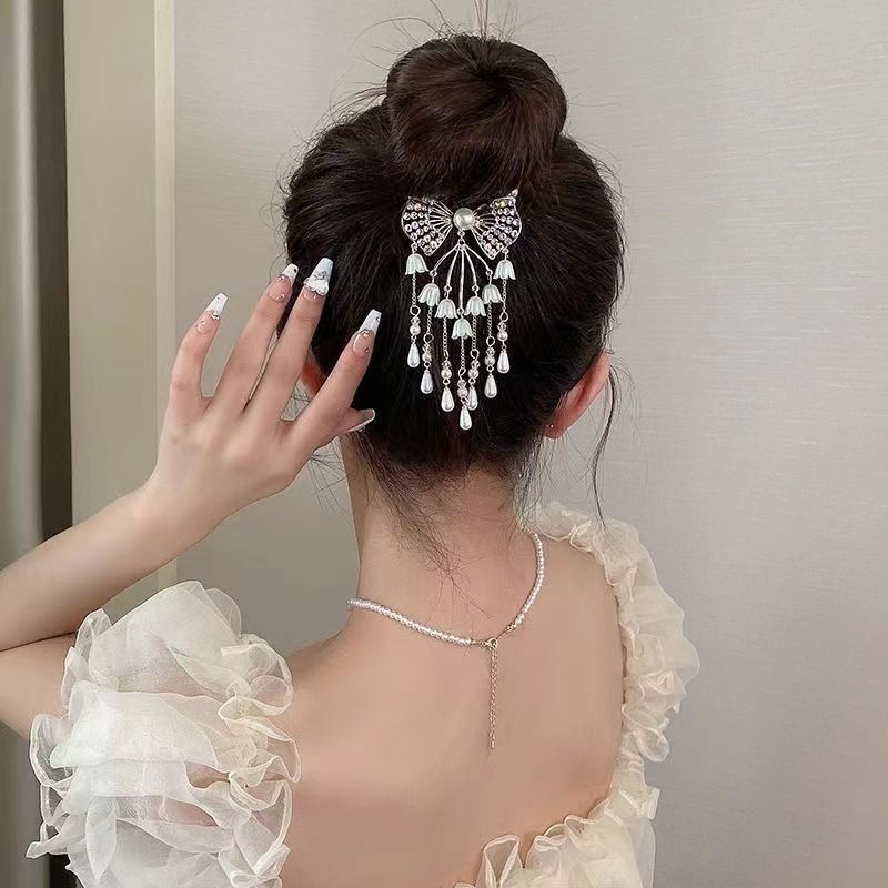2023 New High-End Bun Claw For Women, Ancient Style Lily The Valley Flower Back Of Head Styling Tool, Niche Hair Clip_voghion.com