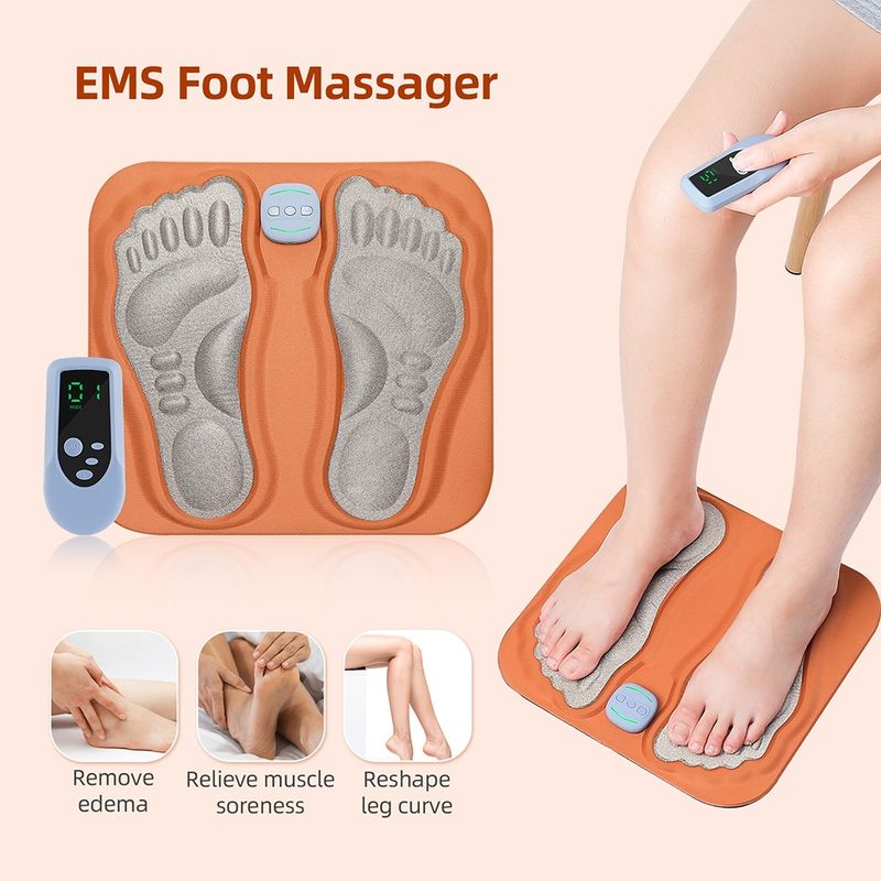 3D-Smart-Fußmassage-Pad mit Fernbedienung, Fußmassagegerät, verbessert die Durchblutung, entspannt die Muskeln, schlanke Beine, 6-Modus-Fußpad_voghion.com