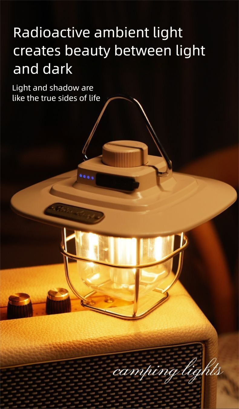 Lanterne LED d'ambiance pour tente, puissante, portable, rechargeable, multifonctionnelle, idéale pour le camping_voghion.com