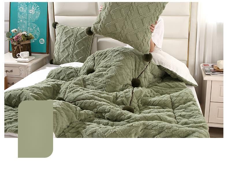 Verdicktes Taft-Fleece-Kissen, doppelt verwendbar, Nickerchen-Autokissen, multifunktional, 2-in-1, Herbst-/Winter-Klimadecke_voghion.com