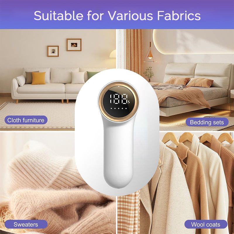 Hairball Trimmer Clothes Pilling Removal Sweater Defuzzer Digital Display Charging Portable Home Shaver Trimmer 5 Gear Adjust_voghion.com