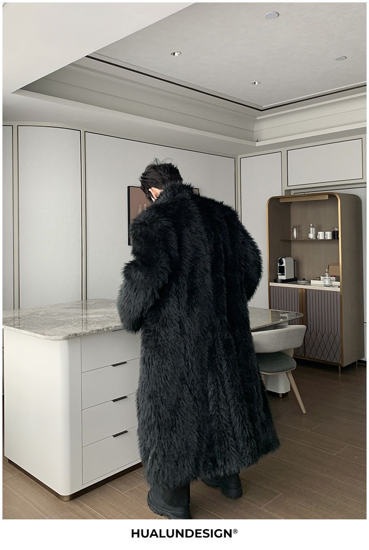 Herrenbekleidung Herbst und Winter Neue Mode Ledermantel Fuchs Wintermantel Dicke warme Pelz Windjacke_voghion.com