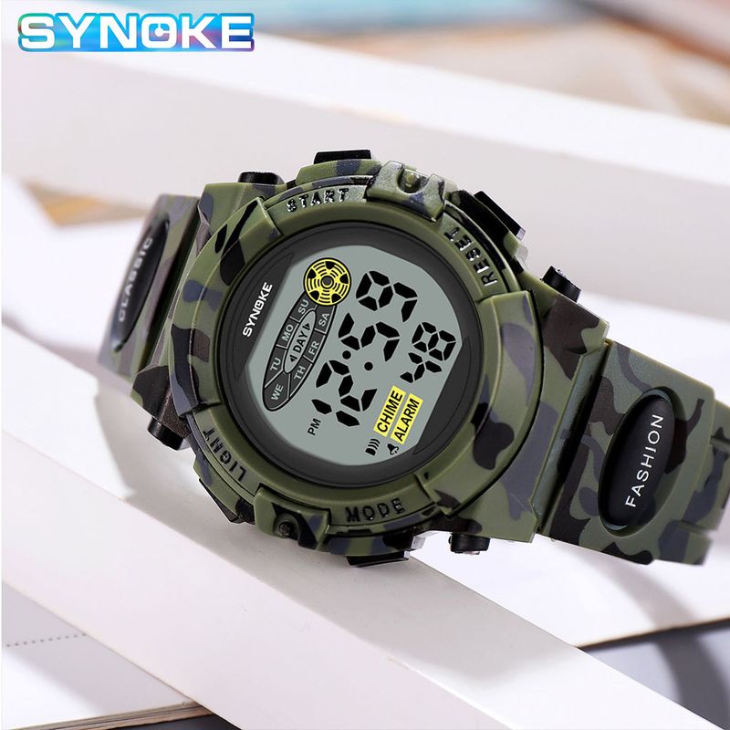 Factory Goods SYNOKE Colorful Luminous Children's Dial Student Electronic Camouflage Sports Watch_voghion.com