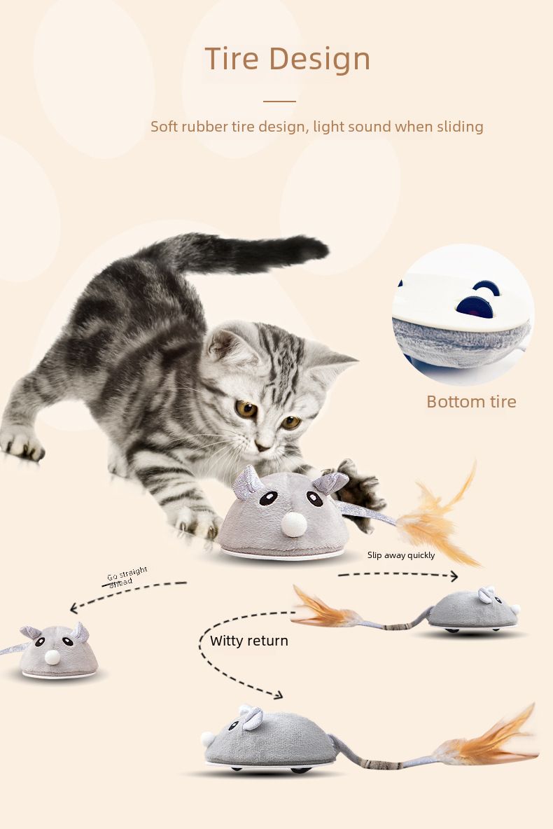 Electric mouse pet toy cat toy electric interactive self-Hi cat toy smart walking cat toy_voghion.com