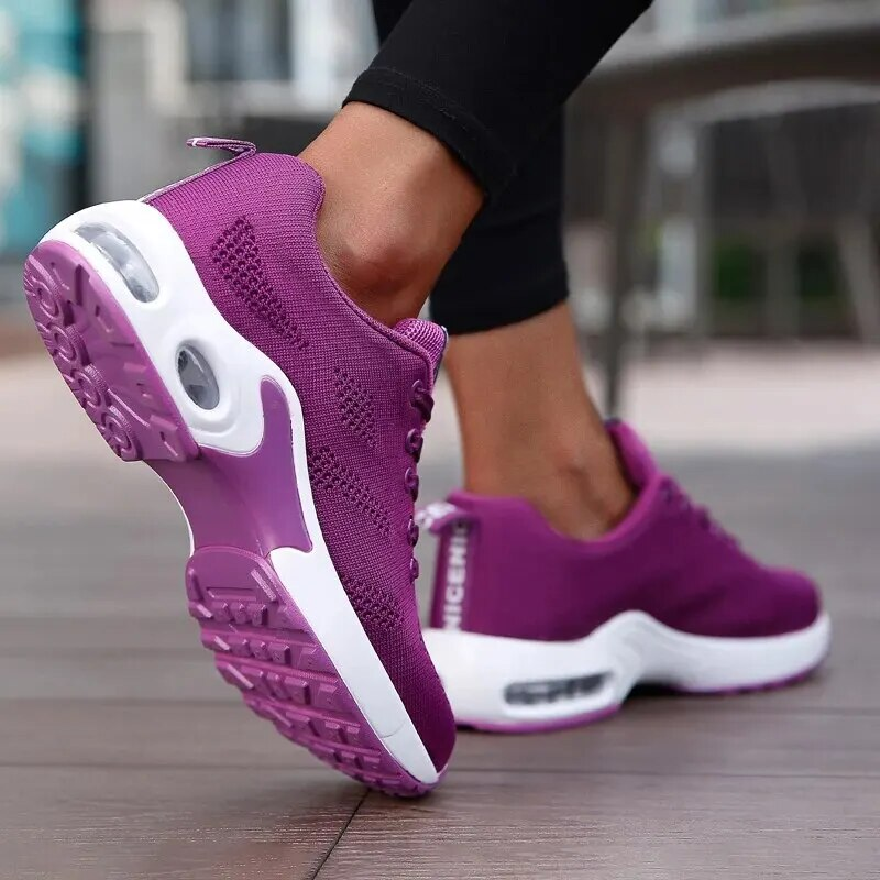 Pantofi sport cu platformă plată Mercury, respirabili, casual, cu plasă, pentru femei, Tenis, pantofi vulcanizați pentru sală, albi, pentru femei_voghion.com