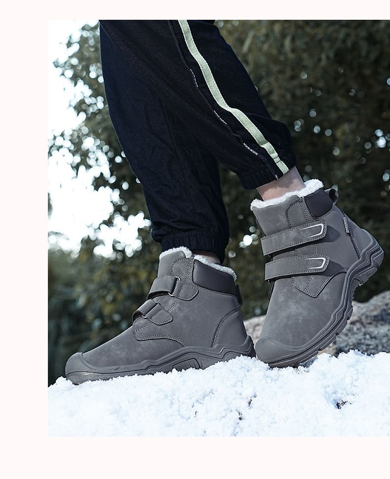 Kids' Outdoor Hiking Warm Martin Boots - Winter Snow Boots With Thick Insulation, High-Top Comfortable Shoes For Boys And Girls_voghion.com