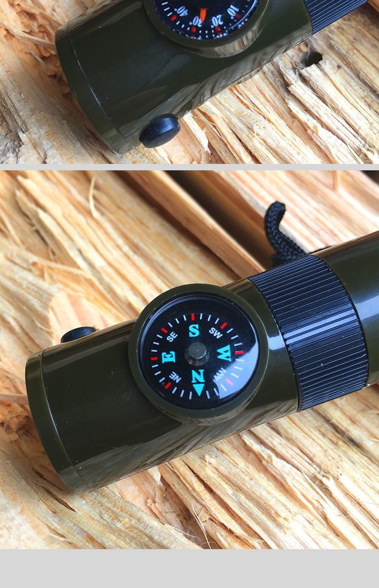 Outdoor Camping Multifunctionele Survival Reddingsfluit LED-licht Thermometer Kompas_voghion.com