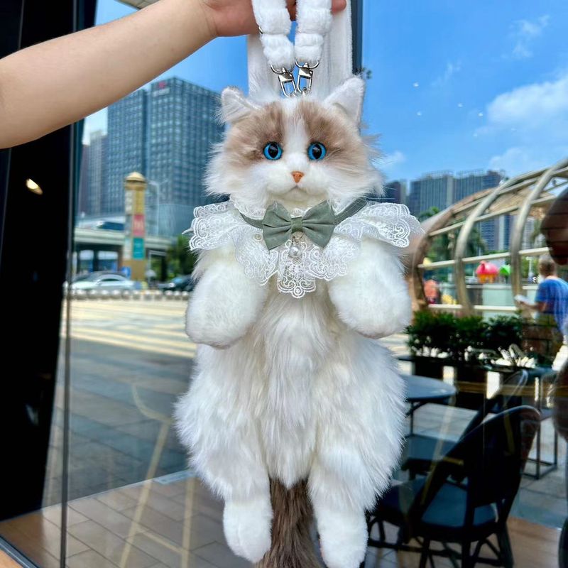 Simulation Katze Rucksack Kätzchen Plüsch Puppe Spielzeug Geburtstagsgeschenk Mädchen_voghion.com