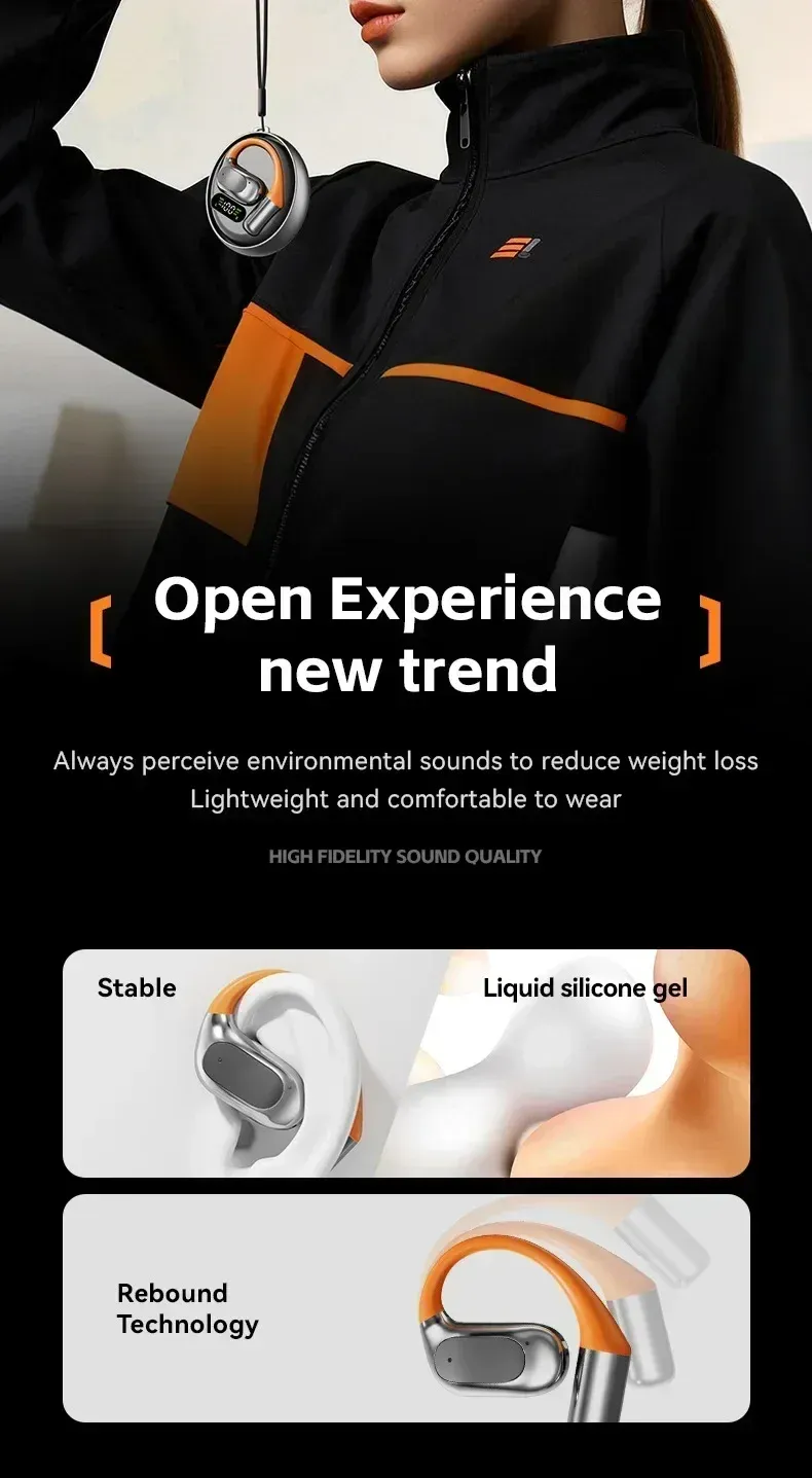 M113 OWS Open Translation Bluetooth Headset Ultra Long Life Hanging Ear Wireless Bluetooth Headset Aluminium Gold Sport Style_voghion.com