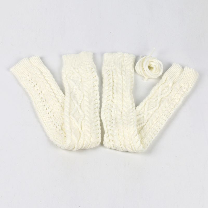 Grenzüberschreitende Fußwärmerstrümpfe aus Schurwolle Herbst- und Winter-Overknee-Socken in Volltonfarbe Europäische und amerikanische lange Schnürsocken für Damen_voghion.com