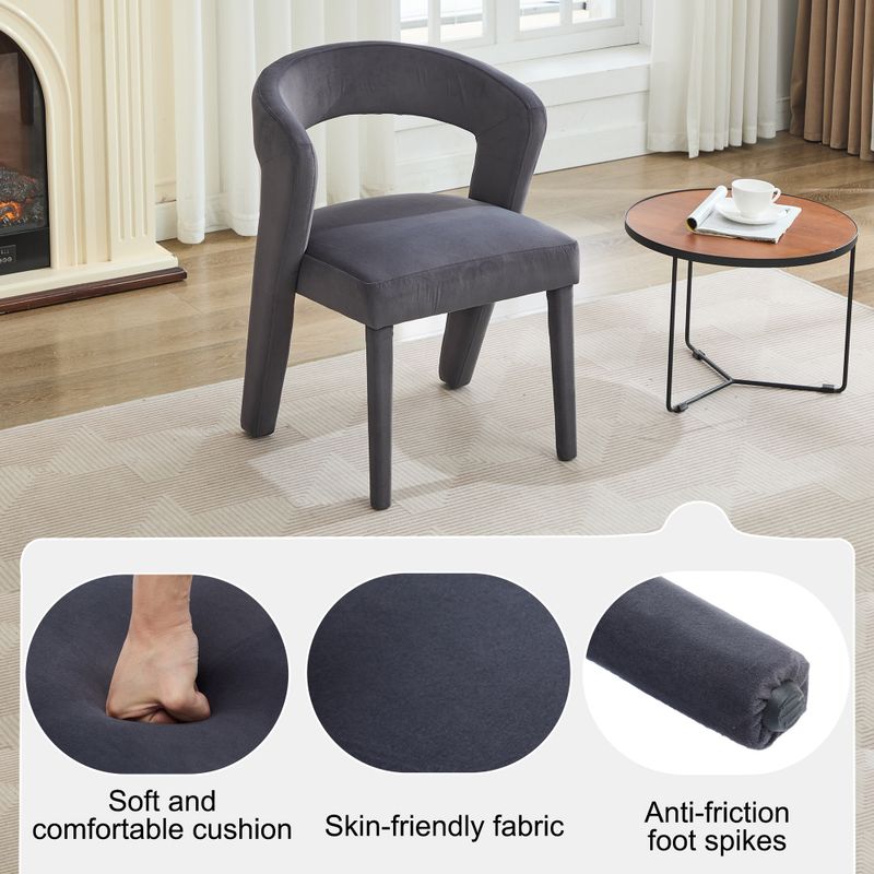 Neuheit Sessel, Loungesessel, Polsterstühle, Einzelsofa, Wannenstuhl, Einzelner Stuhl, 59x60x79 Cm, Samt, Tragfähigkeit 150 Kg, Grau_voghion.com