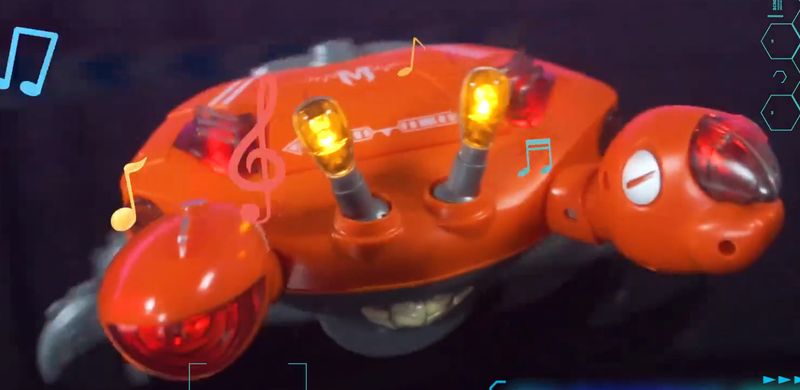 Nuovo granchio meccanico elettrico universale con ruota in grado di emettere luce, giocattolo elettrico per bambini simulato di granchio strisciante_voghion.com