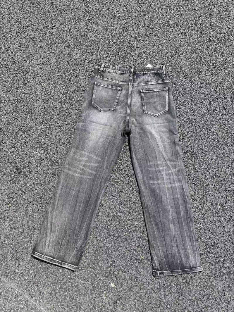 Relaxed Fit Straight Leg Jeans für Herren – Vintage Washed Denim Pants mit Used-Details für Streetwear & Urban Style_voghion.com