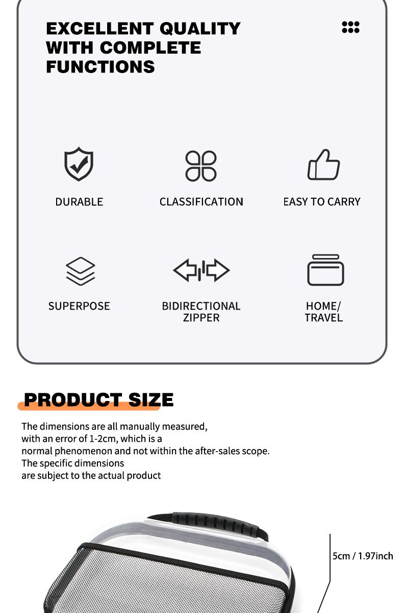 Premium PET Travel Organizer Set - 6-Piece Waterproof Cosmetic & Tech Accessories Bags With Handles (Clear Toiletry Case For Carry-On Luggage)_voghion.com