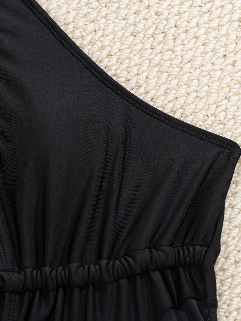 Maillot de bain une pièce sexy à col licou et maille étoiles de mer pour femme_voghion.com