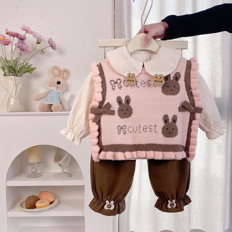 Mädchenpullover, Strickpullover, stylische Babyweste, Cartoon-Outfit für Frühling und Herbst_voghion.com