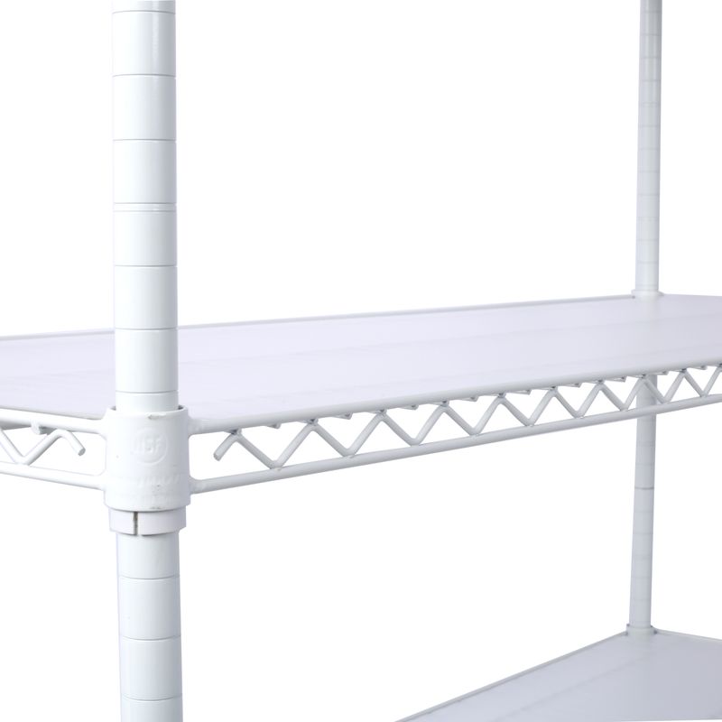 6 Tier 6000lbs Capacity NSF Metal Shelf Wire Shelving Unit, Heavy Duty Adjustable Storage Rack With Wheels & Shelf Liners For Commercial Grade Utility Steel Storage Rack, White - 84"H X 48"L X 20"D_voghion.com